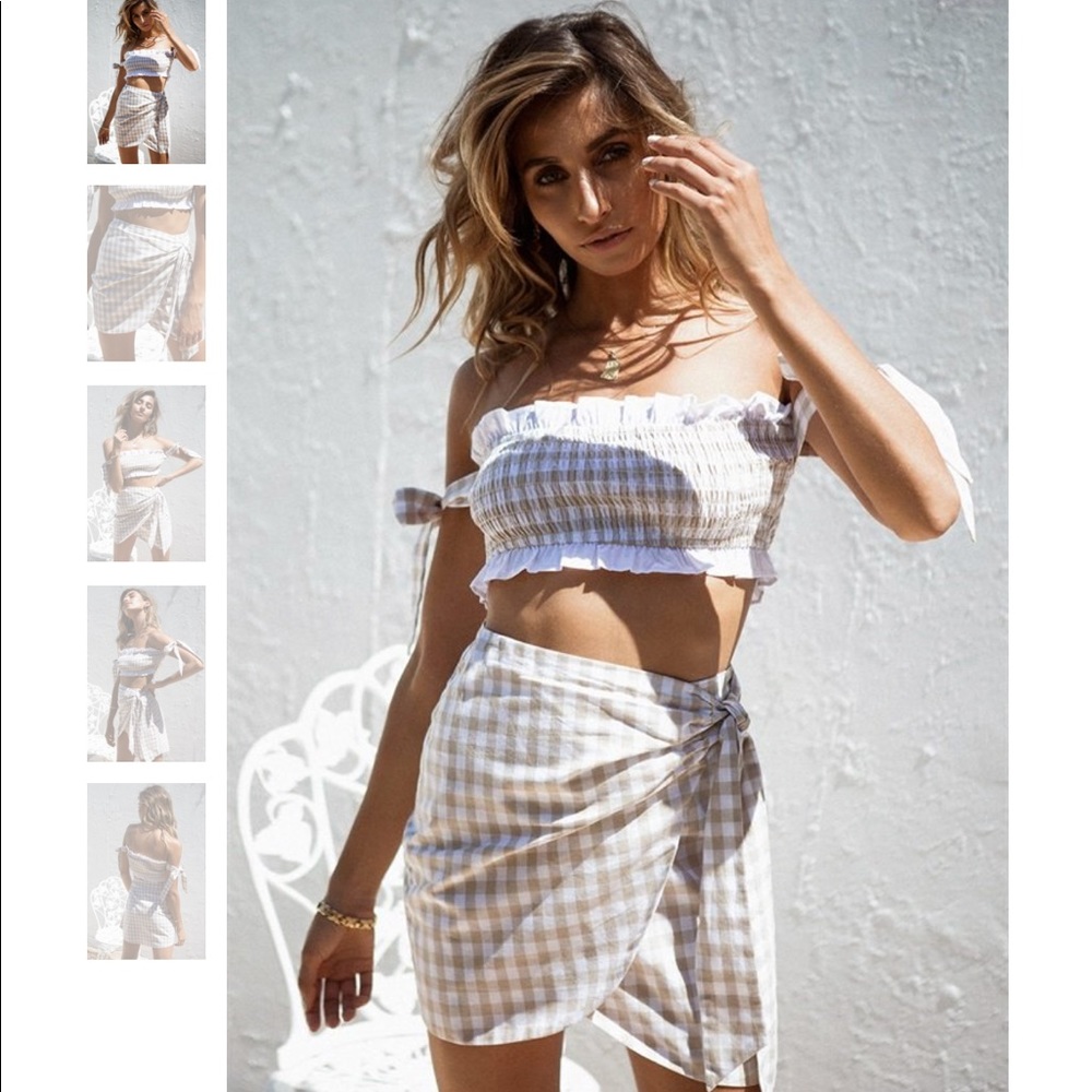 wrap skirt with matching tube top
